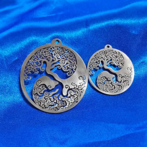 Yin Yang with Tree of File Pendant