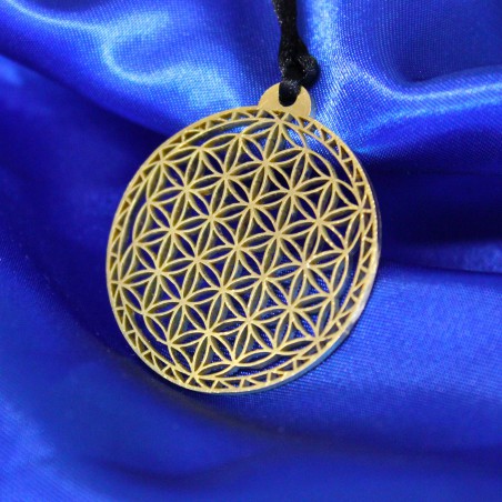 Flower of Life of Abydos Pendant - BRASS