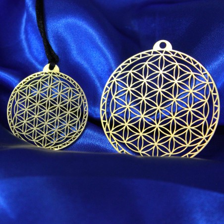 Flower of Life of Abydos Pendant - BRASS