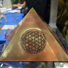 Pyramid with Flowers of Life - COPPER