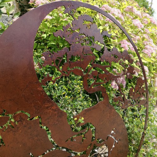 Yin Yang avec Bonsaï - CORTEN