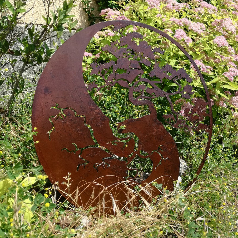 Yin Yang avec Bonsaï - CORTEN