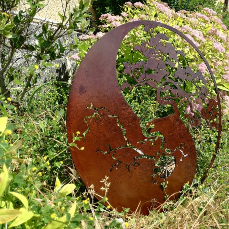 Yin Yang avec Bonsaï - CORTEN