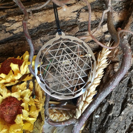 Breloques Sri Yantra à Cadre Rond