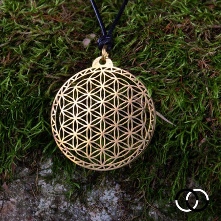 Flower of Life of Abydos Pendant - BRASS