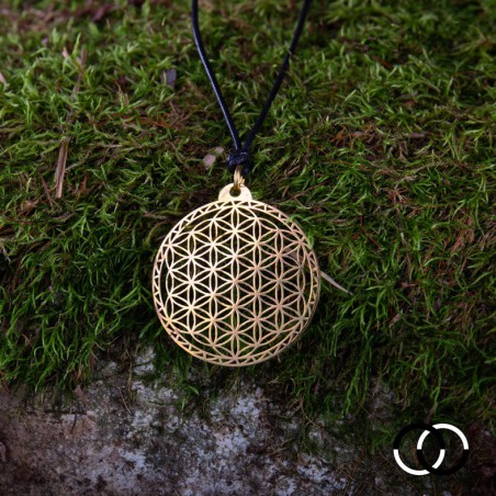 Flower of Life of Abydos Pendant - BRASS