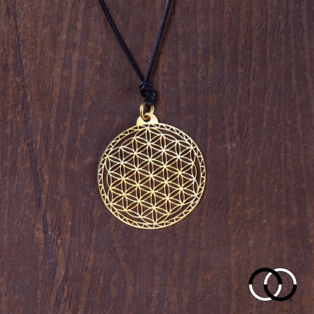 Flower of Life of Abydos Pendant - BRASS